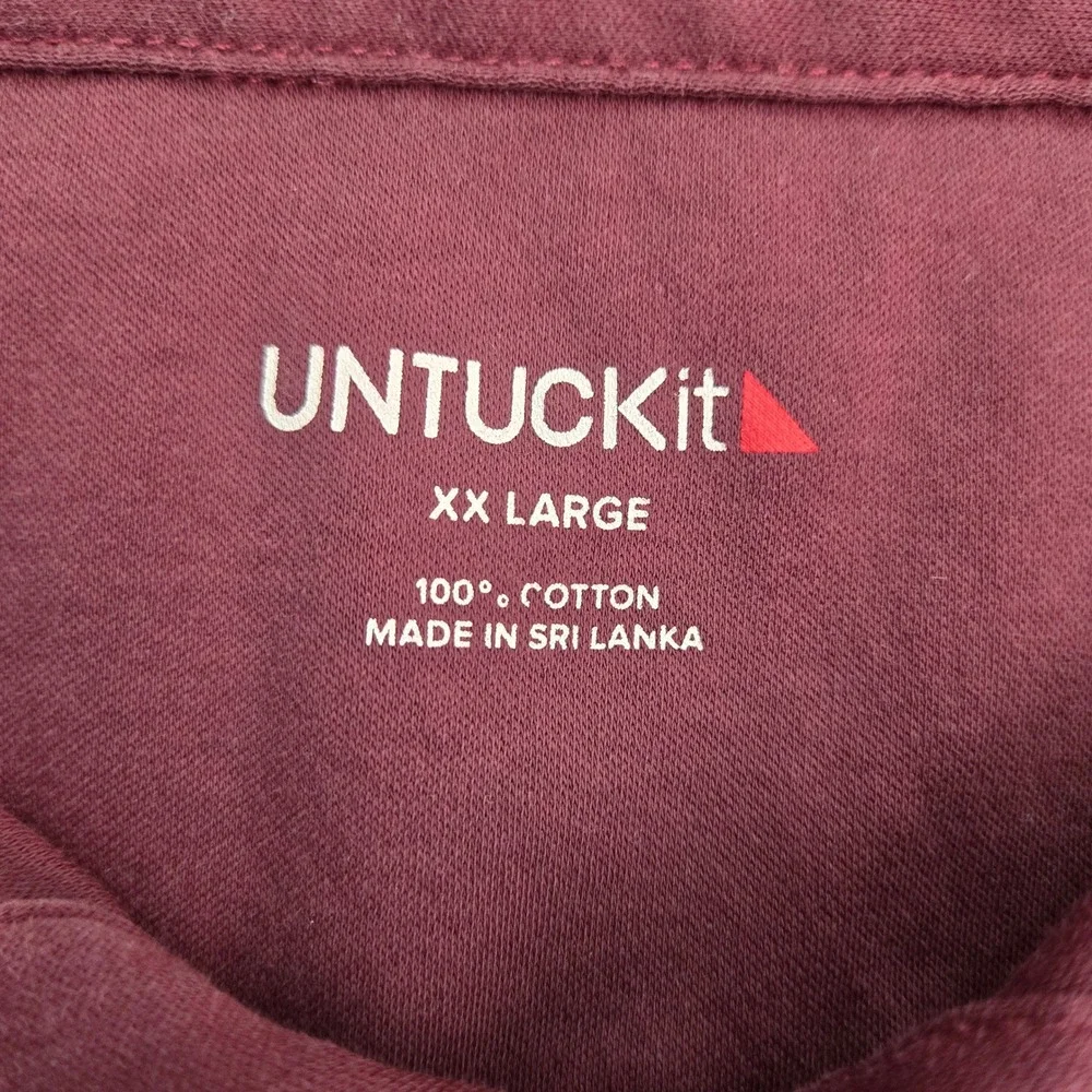 UNTUCKit Damaschino Polo Shirt Mens XX Large Maroon Long Sleeve Cotton